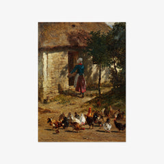 Chickens in front of a farmhouse by Constant Troyon - thumbnail_0_nf_673cd2e25e0c5e198f5ec6a6