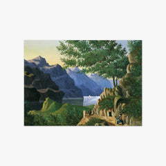 Mountain lake with hiker by E. Guenther - thumbnail_0_nf_673cd2eb5e0c5e198f5ec6a8