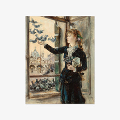 Girl at a Window on St. Mark's Square, Feeding Pigeons by Anton Romako - thumbnail_0_nf_673cda2d5e0c5e198f5ec6b1