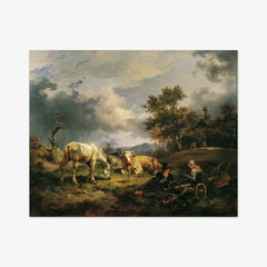 Young farming couple resting in the field by Friedrich August Mathias Gauermann - thumbnail_0_nf_673cdc375e0c5e198f5ec6c2