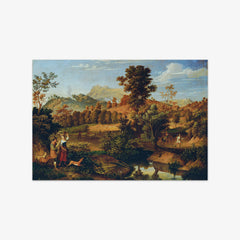 Italian Landscape with Ploughing Farmer (The Serpentara near Olevano, Landscape near Paliano) by Josef Anton Koch - thumbnail_0_nf_673cde755e0c5e198f5ec6f5