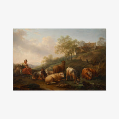 Landscape with grazing cattle by Joseph Roos the Elder - thumbnail_0_nf_67433b6cfaa684e1cf4ba4fc