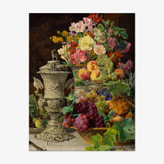 Still life with fruits, flowers, and silver cup by Ferdinand Georg Waldmüller - thumbnail_0_nf_67433d00faa684e1cf4ba526