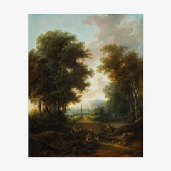 Forest landscape with wayside shrine by Christian Hilfgott Brand - thumbnail_0_nf_67434252faa684e1cf4ba58b