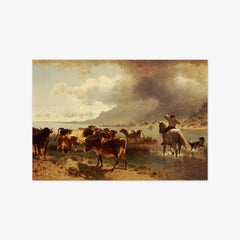 Herd of cattle on a lakeshore by Conrad Bühlmayer - thumbnail_0_nf_674382d9faa684e1cf4ba6bf