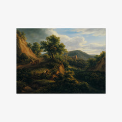 Wooded mountain landscape with ruin by Joseph Mössmer - thumbnail_0_nf_67448393faa684e1cf4ba754