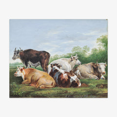 Cows in a pasture by Ferdinand Ehricht the Younger - thumbnail_0_nf_6744842afaa684e1cf4ba763