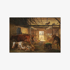 A Cowshed on a Farm at Vejby, Zealand by Johan Thomas Lundbye - thumbnail_0_nf_67672e10b7c995d950163fb5