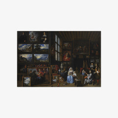 A Picture Gallery with an Artist Painting a Woman and a Girl. Allegory of the Art of Painting by Gillis van Tilborgh - thumbnail_0_nf_67672ec8b7c995d950163fc4