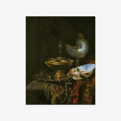 Pronk Still Life with Holbein Bowl, Nautilus Cup, Glass Goblet and Fruit Dish by Willem Kalf - thumbnail_0_nf_67672f3fb7c995d950163fcf