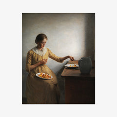 A Young Girl Preparing Chanterelles by Peter Ilsted - thumbnail_0_nf_6767314fb7c995d950164025