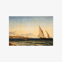 Evening by the Mediterranean. In the background Marseille and the island of If by Emanuel Larsen - thumbnail_0_nf_67674ee9b7c995d9501641e1