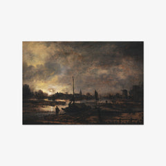 The Moon Rising over a Village by Aert van der Neer - thumbnail_0_nf_67675121b7c995d950164233