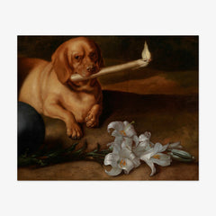 Dog with a Candle and Lilies by Juan de Pareja - thumbnail_0_nf_676ee066e83ae7ff01b299e6