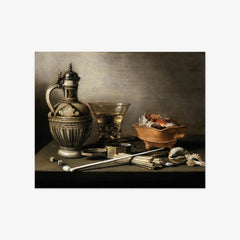 Still Life with a Stoneware Jug, Berkemeyer, and Smoking Utensils by Pieter Claesz - thumbnail_0_nf_676ee0f7e83ae7ff01b299fc