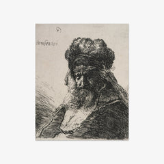 Bearded old man in a high fur cap, with eyes closed by Rembrandt van Rijn - thumbnail_0_nf_68460304489bc5bada5cf745