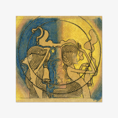 Two stylized female figures with clock in hand by Jan Toorop