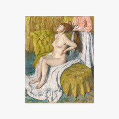 Nude lady with breast showing. Woman Having Her Hair Combed by Edgar Degas