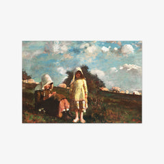 Two Girls with Sunbonnets In a Field by Winslow Homer