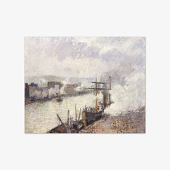 Steamboats in the Port of Rouen by Camille Pissarro