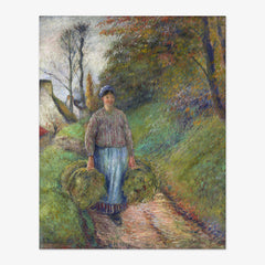 Peasant Woman Carrying Two Bundles of Hay by Camille Pissarro