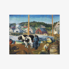 Ox Team, Wharf at Matinicus by George Wesley Bellows