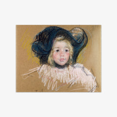 Head of Simone in a Green Bonnet with Wavy Brim (No. 2) by Mary Cassatt