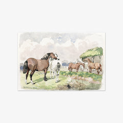 Five Horses near a Brook by John Frederick Herring