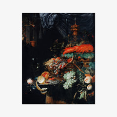 Fruits and lobster by Abraham Mignon