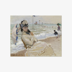 Camille on the Beach in Trouville by Claude Monet