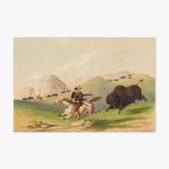 Buffalo Hunt, Chasing back by George Catlin