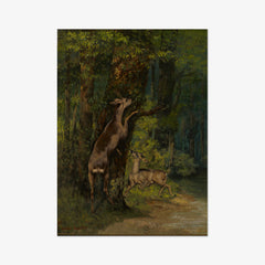 Deer in the Forest by Gustave Courbet