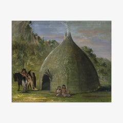 Wichita Lodge, Thatched with Prairie Grass by George Catlin