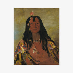 H'co-a-h'co-a-h'cotes-min, No Horns on His Head, a Brave by George Catlin