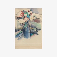 Roses in a Bottle by Paul Cézanne