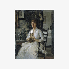 Portrait of a Lady with a Dog by Julian Alden Weir