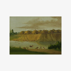 Hidatsa Village, Earth-covered Lodges, on the Knife River, 1810 Miles above St. Louis by George Catlin