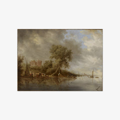 River Landscape with the Ruins of Egmond Castle by Salomon Jacobsz Van Ruysdael