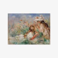 Girls in the Grass Arranging a Bouquet by Auguste Renoir
