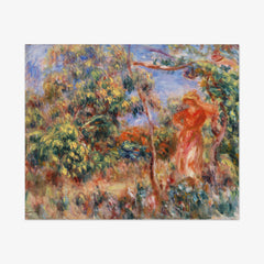 Woman in Red in a Landscape by Auguste Renoir