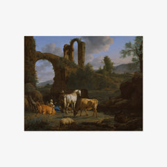 Pastoral Landscape with Ruins by Adriaen van de Velde