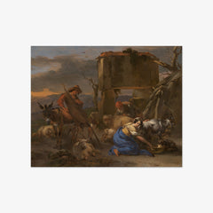 Pastoral Scene with a Shepherdess Milking a Goat by Nicolaes Berchem