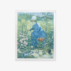 Jeanne Gonzales Painting in the Garden by Henri-Charles Guérard