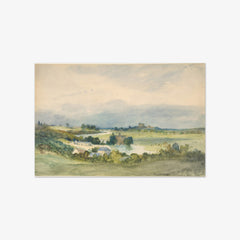 Extensive Landscape Prospect with a Fortified Building on a Hill in the Background by Antoine Chintreuil