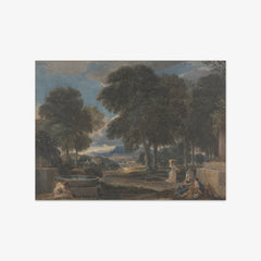Landscape with a Man Washing His Feet at a Fountain, after Poussin by David Cox the Elder