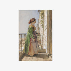 A Greek Girl Standing on a Balcony by John Frederick Lewis