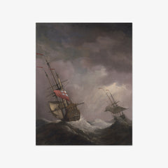 An English Ship at Sea Running In a Gale by Willem van de Velde the Younger