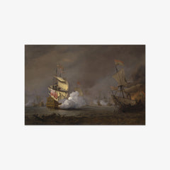 A Battle of the Third Anglo-Dutch War, Probably the London at the Battle of the Texel, August 1673 by Willem van de Velde the Younger