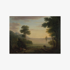 Classical Landscape with Figures and Animals: Sunset by John Wootton