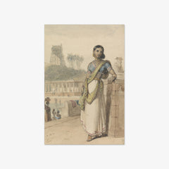 A High Caste Woman Standing by a Wall by William Daniell